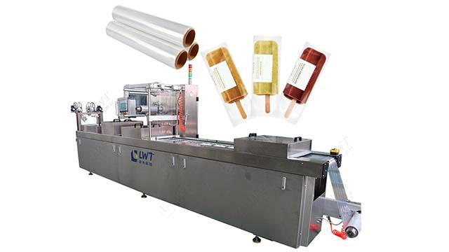 Automatic Film Thermoforming Tofu Suger Tray Vaccume Sealer Packing Machine For Ice Cream Packaging