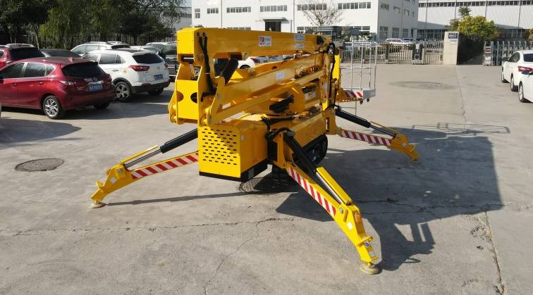 Advertisement installation mast type work platform