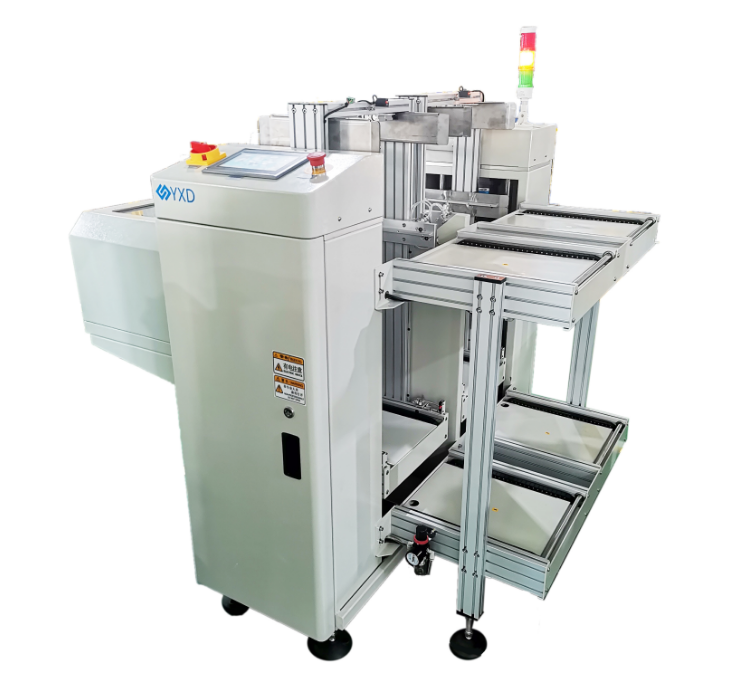The machine is put after AOI to separate NG / OK PCB and unload the NG PCB