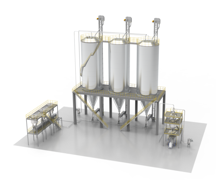 RESOURCE REGENERATING-- PET chip blending and conveying system