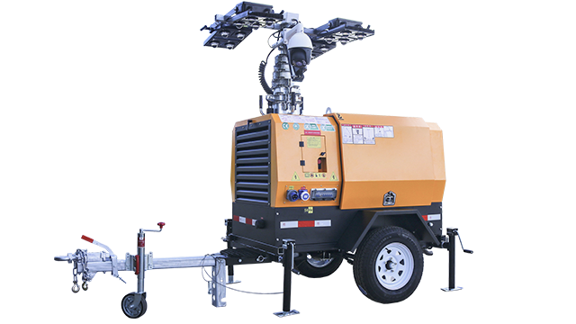 Hand operated lifting lighting tower
