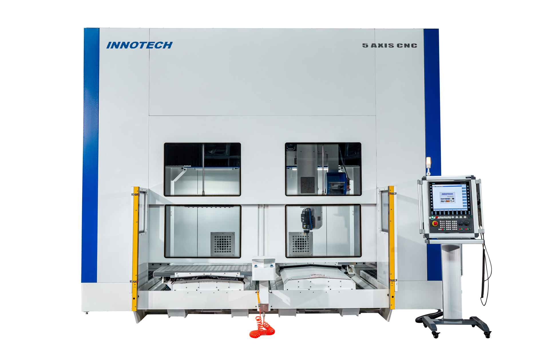 Dual station composite material five axis CNC