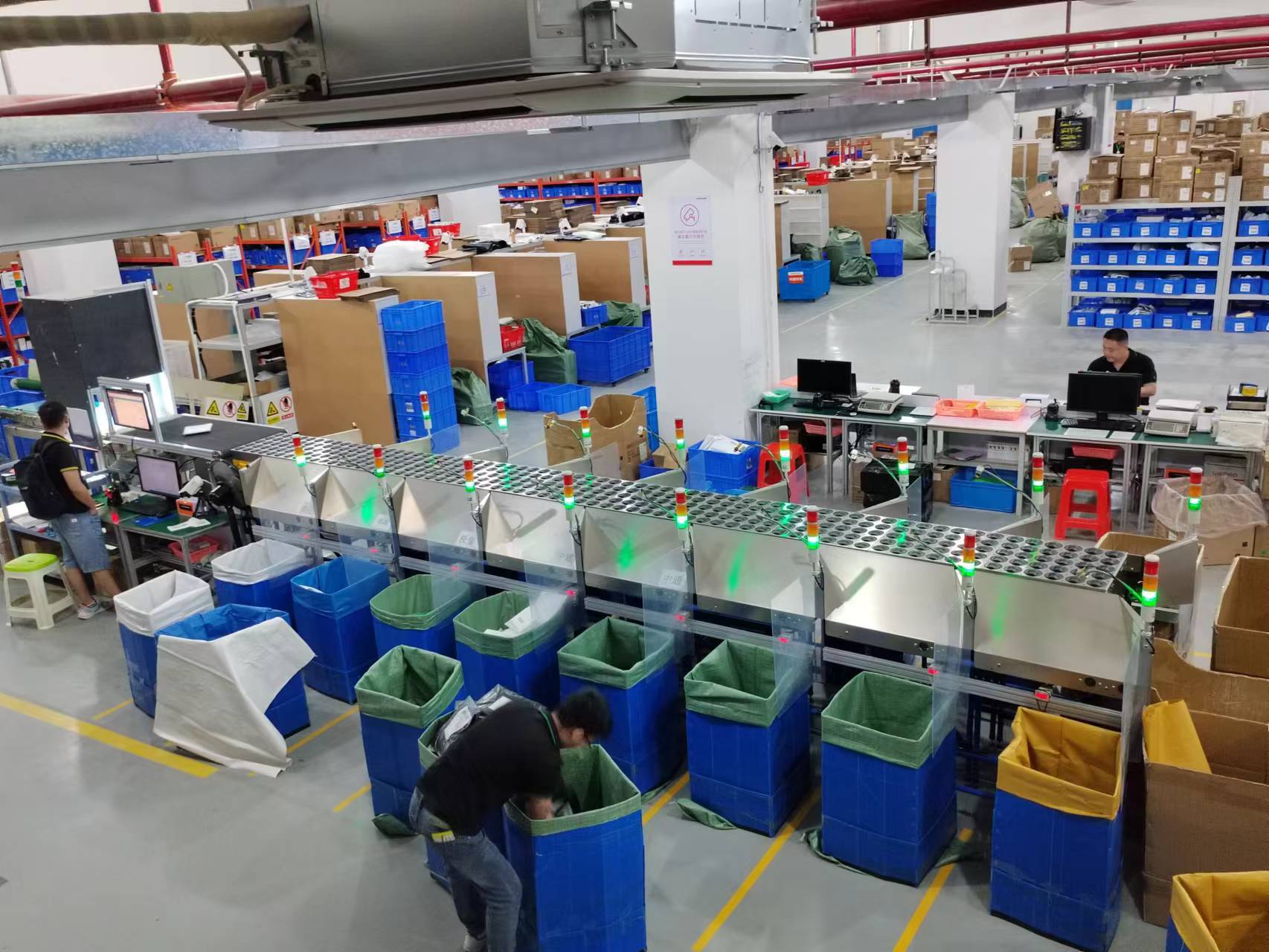 Cross-border e-commerce weighing scanning sorting line