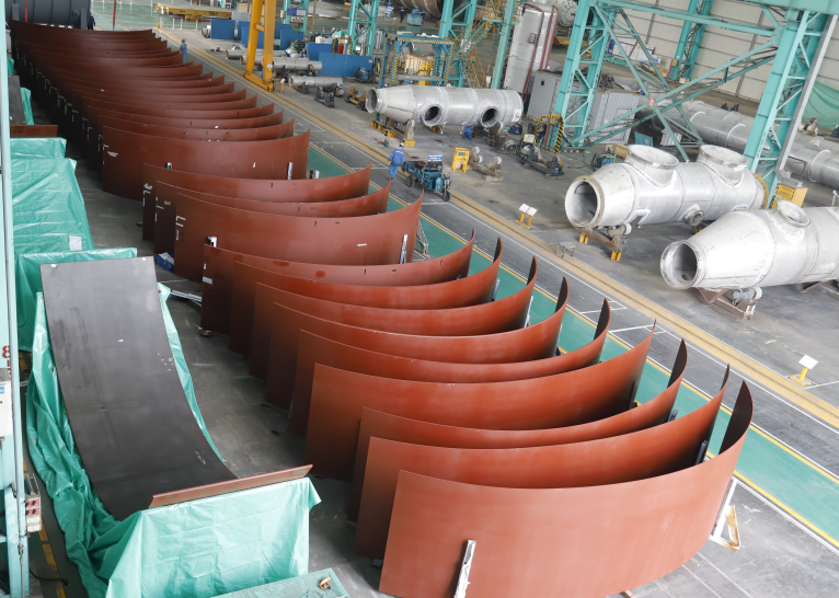 Prefabrication for large tank steel