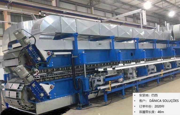 Continuous production line for sandwich panels and production equipment for insulating panels.